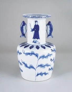 染付高砂手花入 荒川豊藏　岐阜　1949-51年 川崎音三氏寄贈